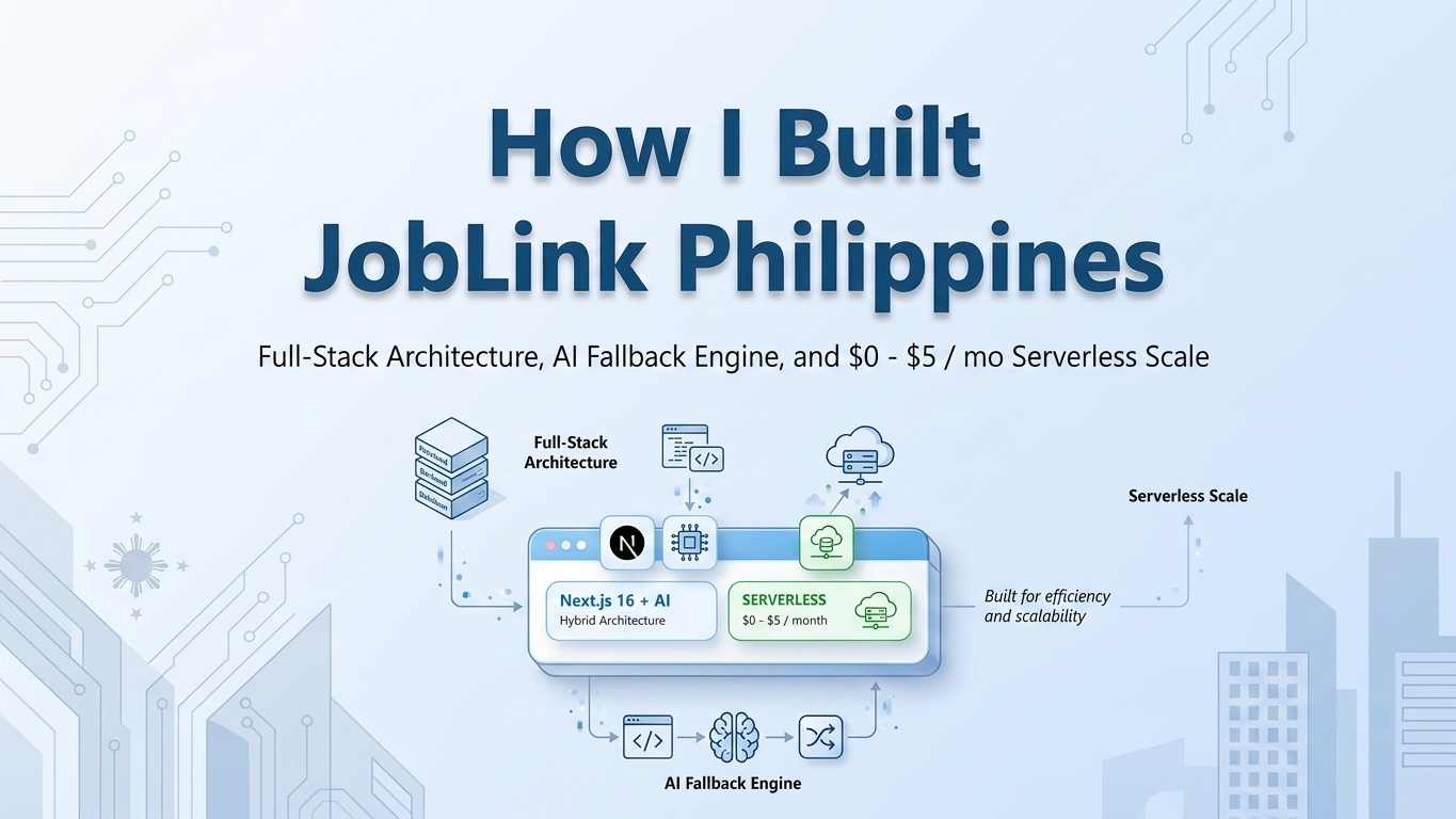 How I Built JobLink Philippines: A Solo Developer's Journey from Frustration to a Full-Stack Platform